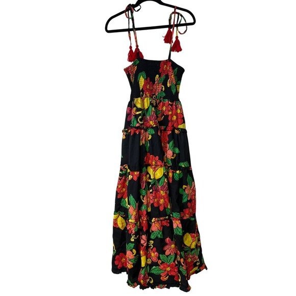 ModaPosa Women's Maxi Length Smocked Bodice Tropical Floral Tiered Dress Size M - Picture 8 of 12